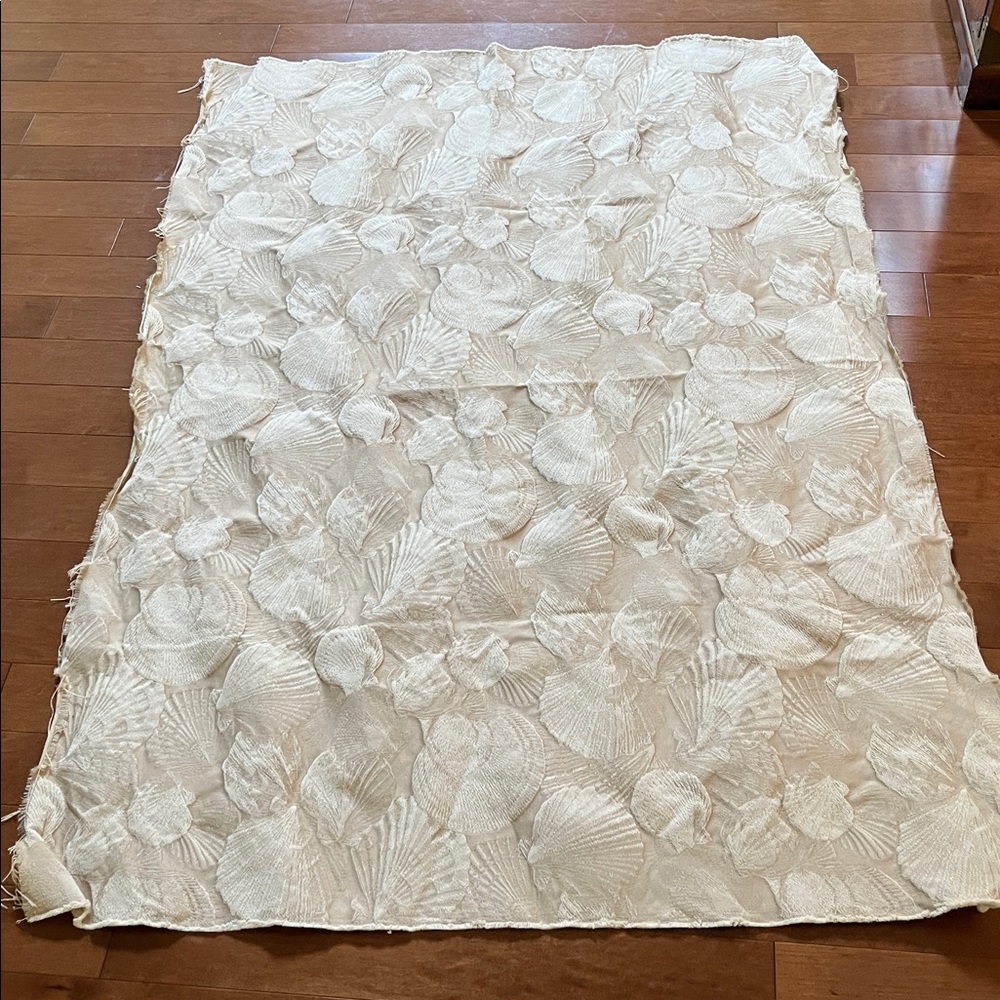 Elegant Cream Seashell Textured Upholstery Fabric